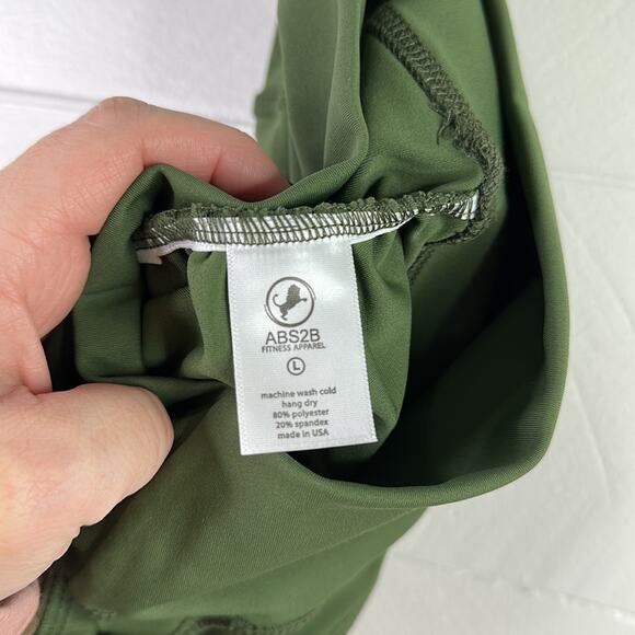 ABS2B Olive Green Camo Mesh Camouflage Butt Enhancer Workout Capris Size Large - Picture 10 of 10